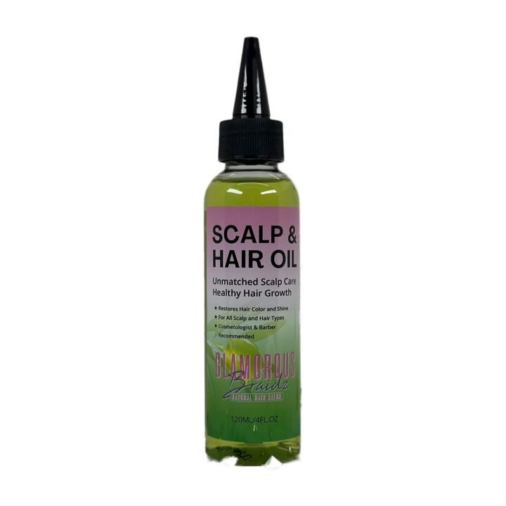 Glamorous Braidz Hair Growth Oil bottle.