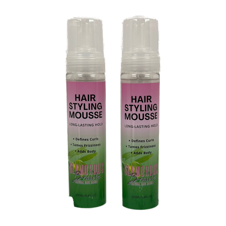 Glamorous Braidz Hair Mousse bottles.
